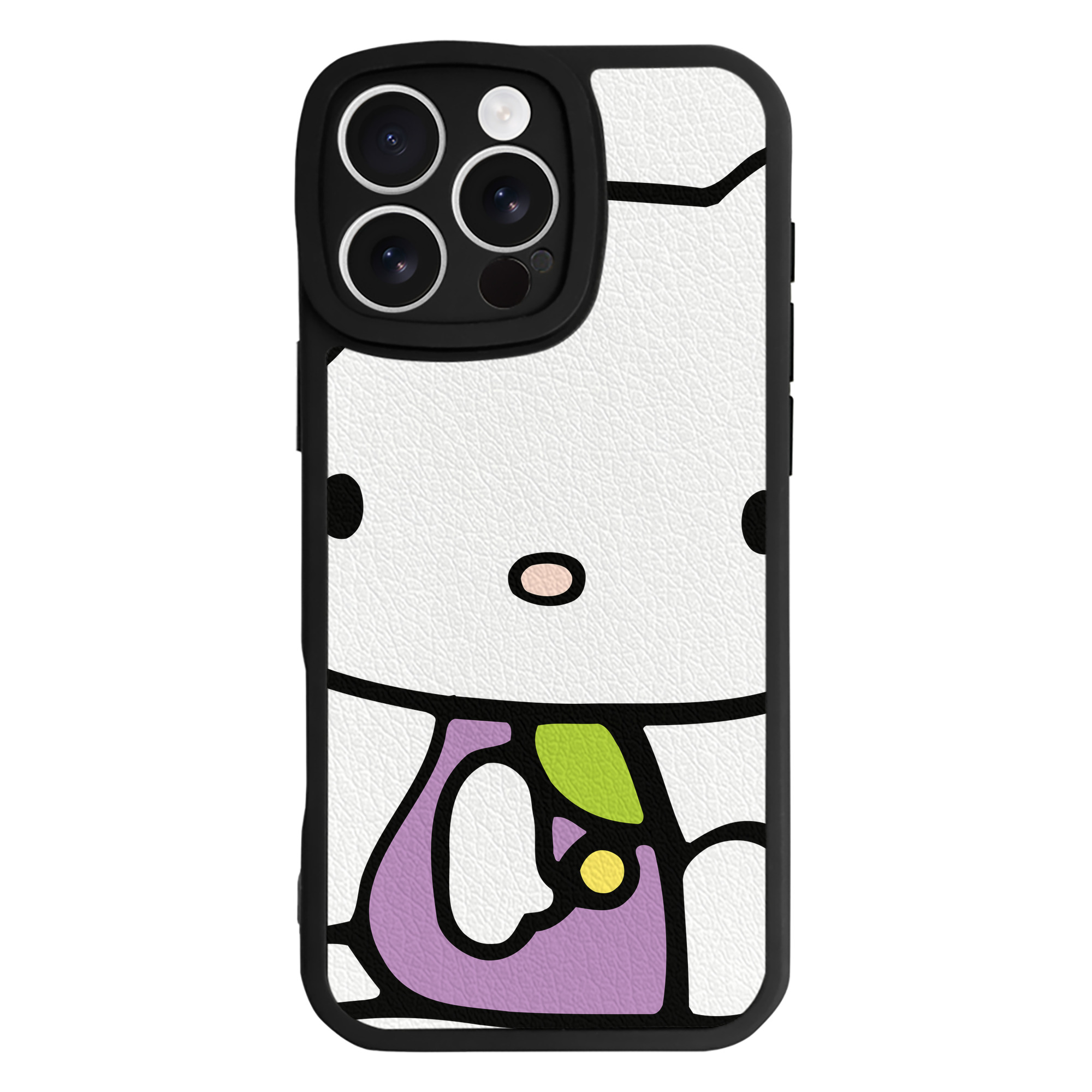 （画像用） Hello Kitty ハローキティ 【iPhone 16シリーズ対応】シリコンスマホケース（レザー調） 材質：シリコン